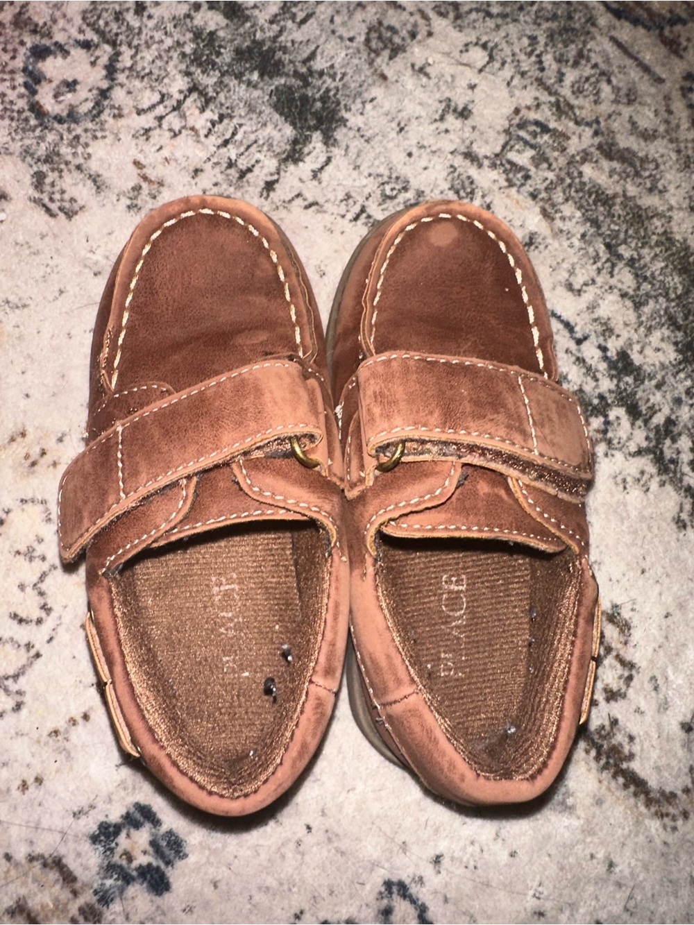 The Children's Place Brown Suede Velcro Dress Shoes
